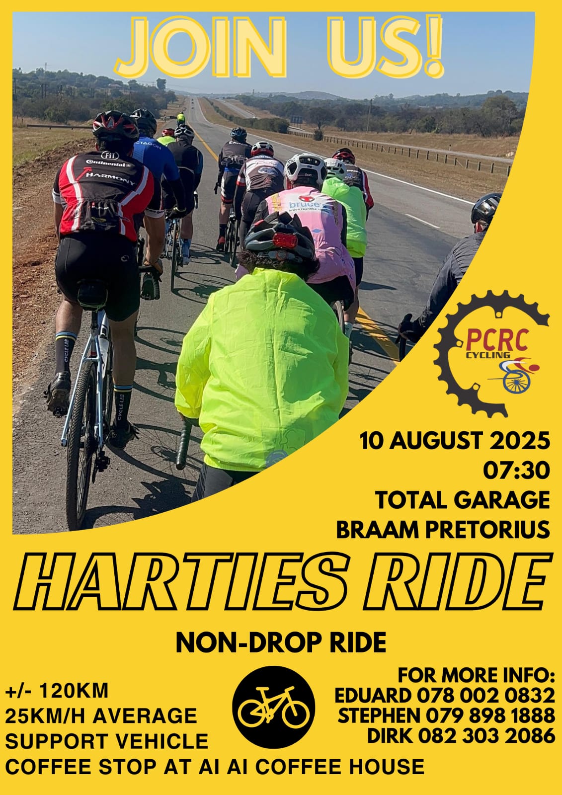 Flyer for the next Harties ride